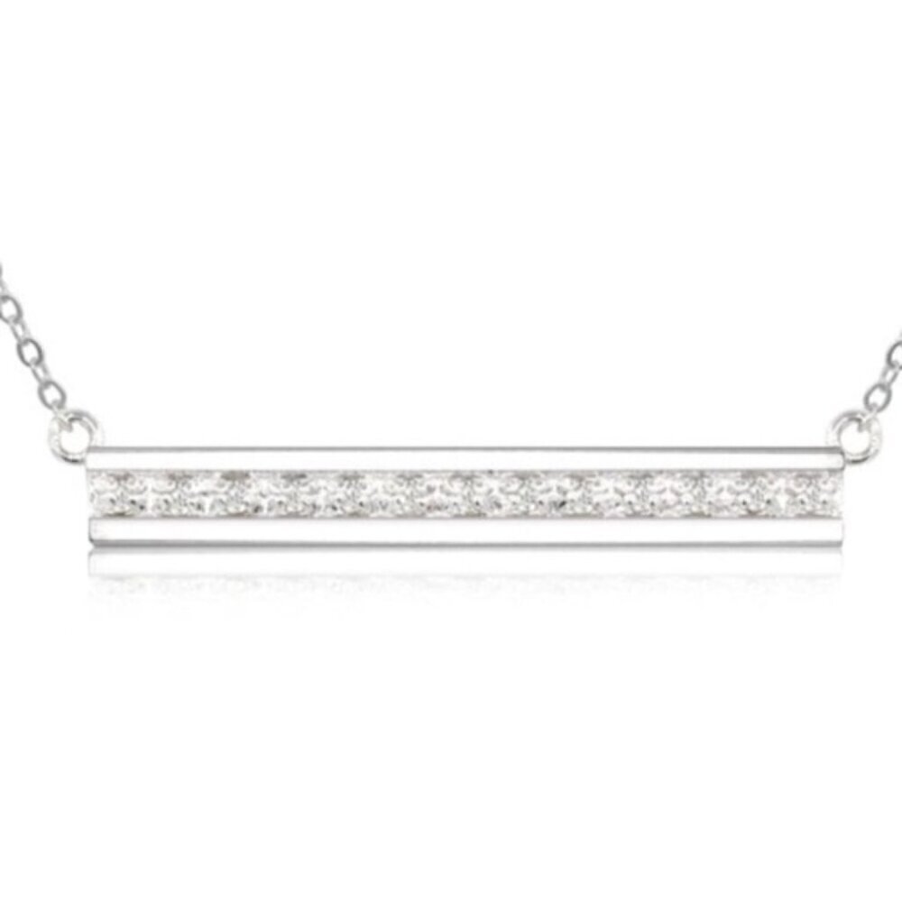 Diamond bar necklace - Picture 3 of 8
